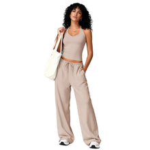 Women Gym Sets V Neck Vest Loose Trousers Suits Sports Workout Athletic Yoga Pants Training Casual 2 Pecs Tracksuits