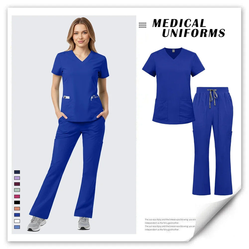 New Hospital Doctor Scrubs Set Nurse Accessories Beauty Spa Pet Workwear Women Medical Surgical Uniform Dental Clinic Clothes