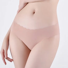 4Pcs/Set Ice Silk Mid-Rise Panties Women's Seamless Briefs Solid No Show Underwear Scalloped Edge Panties Sexy Lingerie XS-XL