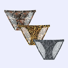 BANNIROU 3Pcs Women's Seamless Panties Briefs Sports Fitness Print Leopard Female Lingerie Intimates Underwear For Woman