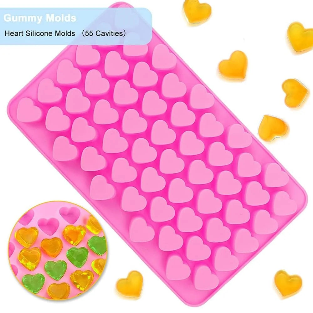 Mini Fudge Molds Silicone Chocolate Fudge Molds with Dropper Non-stick Food Grade Jelly Bear Cake Candy Tools Baking Molds