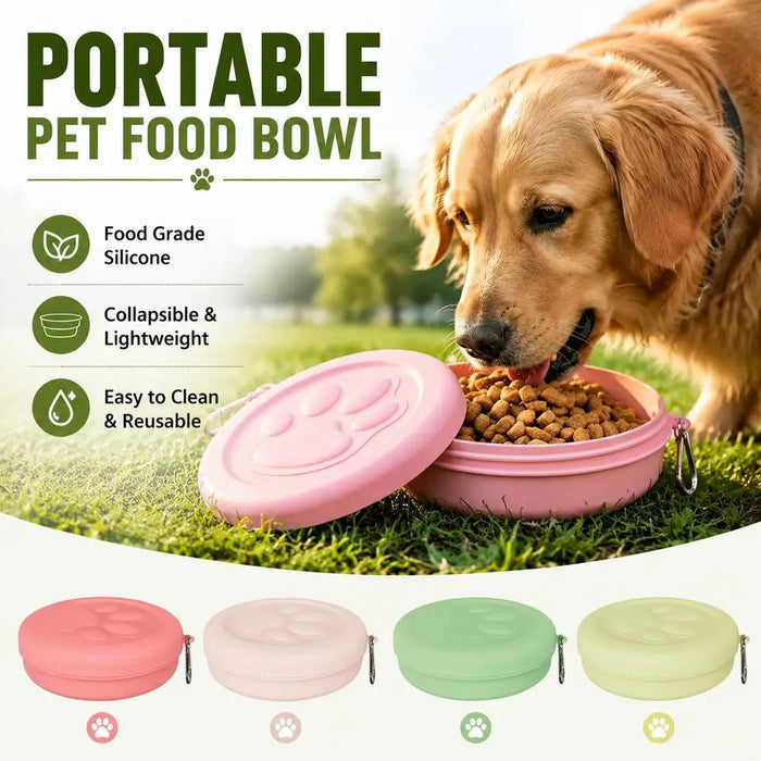 2-in-1 Portable Dog Water Bottle and Food Container for Travel Walking Hiking Camping Outdoor Pet Travel Feeding Kit