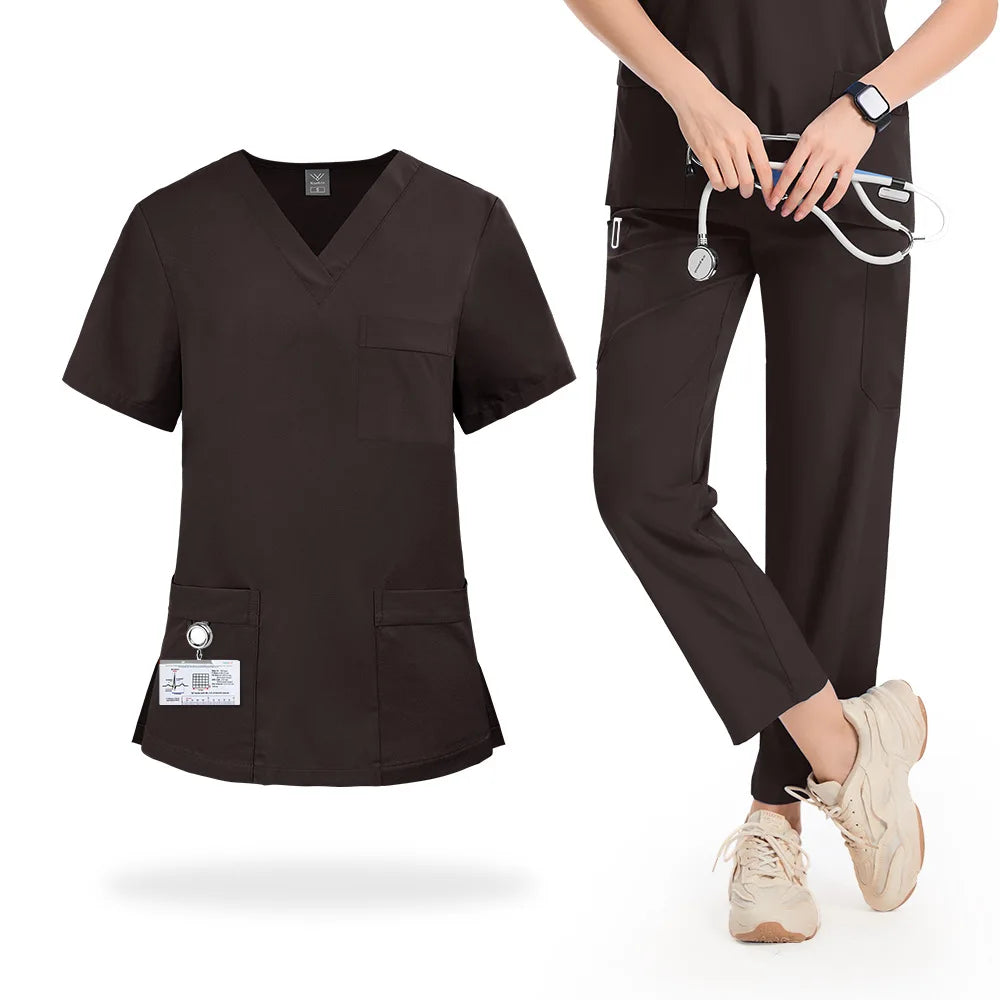 Slim Fit Medical Uniforms Women Scrubs Sets Male Doctors Hospital Nurses Accessories Dental Clinic Spa Salon Workwear Clothes