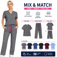 KUNGFU SCRUBS Women Nurse Scrubs Medical Uniform Top Antibacterial Soft Wrinkle-resistant Waterproof T-shirt Pencil Pants