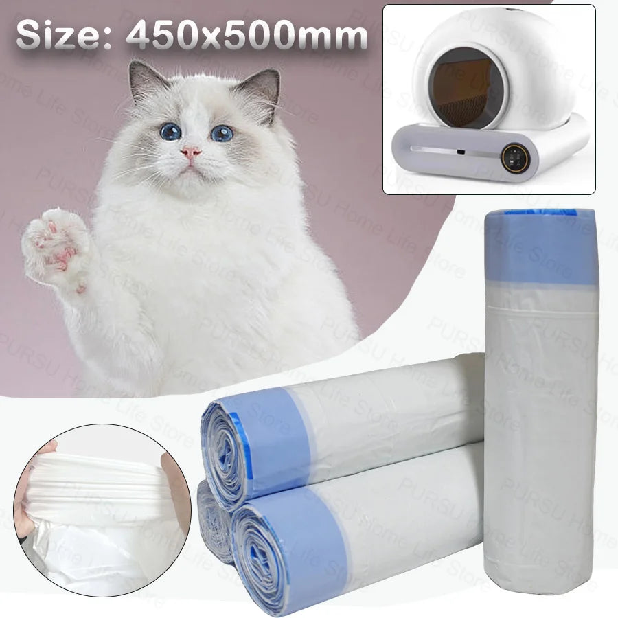 3/6Roll Thicken Pull Out Poop Bag Heavy Duty Cat Litter Box Garbage Bag For TONEPIE Ti Pro or Ti+ and Q-Clean Smart Litter Box