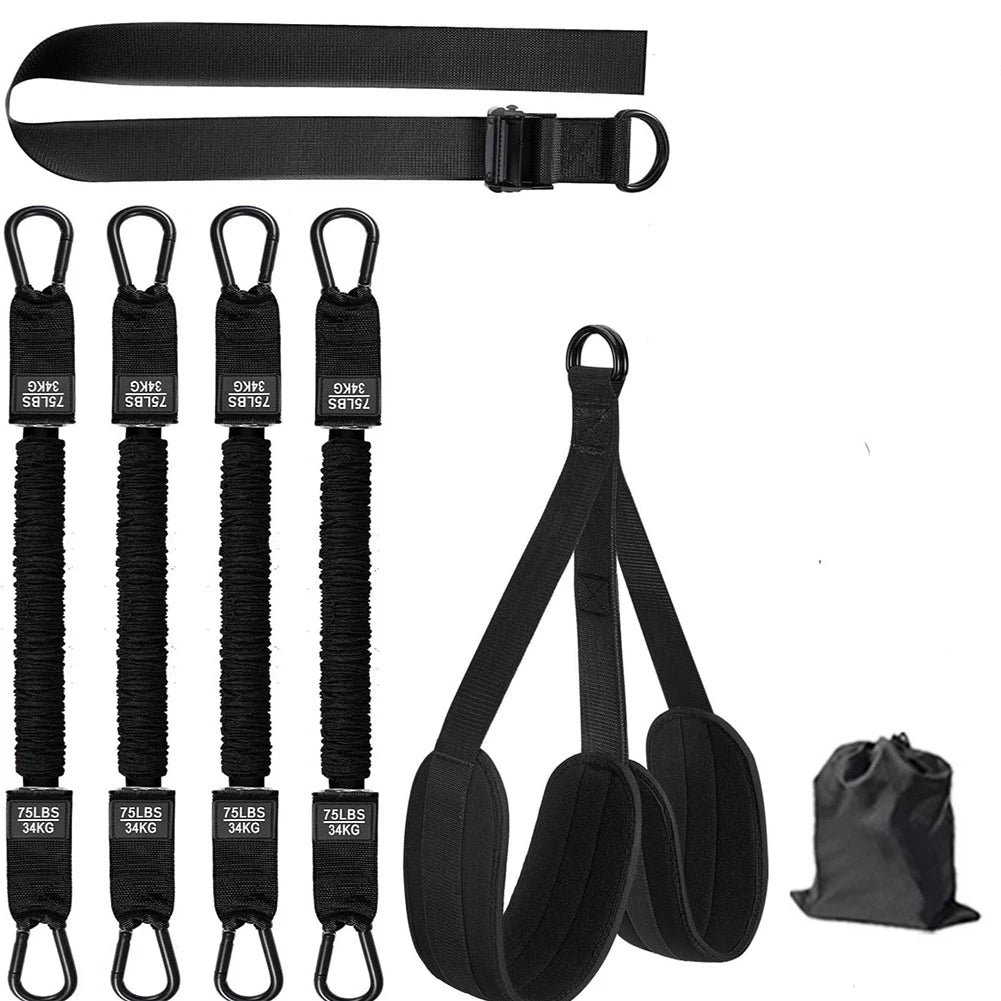 Yoga Pilates Stick Resistance Bands Set Portable Pilates Bar Full-Body Workout Kit Home Gym Strength Training Exercise Equipment