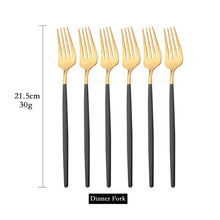 6Pcs Mirror Dinner Forks Cutlery Gold Stainless Steel Fork Flatware Kitchen Silverware Western Dinnerware Restaurant Fork Set