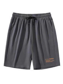 Ice Silk Quick Dry Sports Shorts Casual Beach Loose Fit Youth Active Polyester Fiber Summer Thin Straight Leg Pure Color