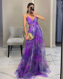 Sexy Strapl Evening Dr Casual Par Holiday Long Skirt with Print High Waist No Sve Summer Women's Dr