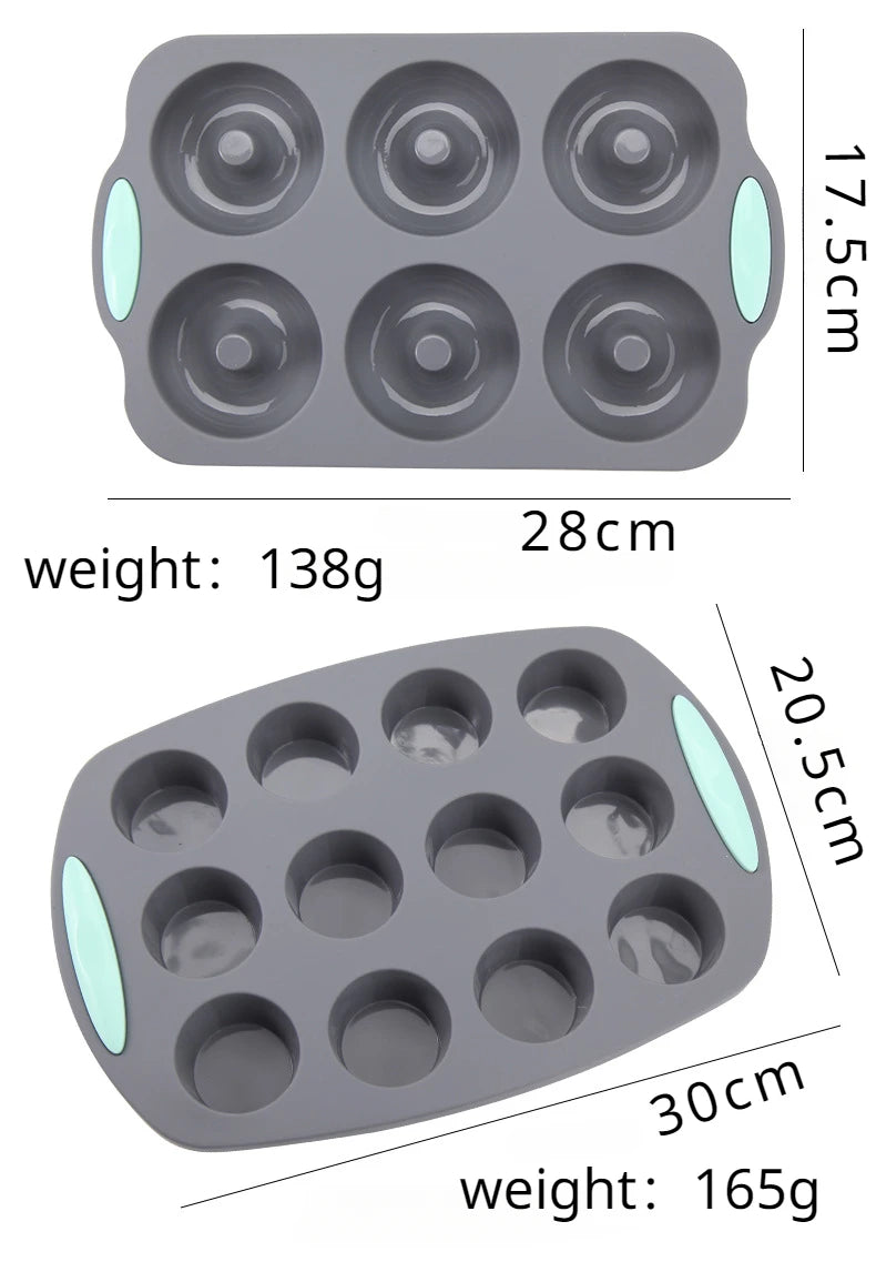 Silicone Bread Muffin Mold Heat Resistant Oven Pan Non-Stick Kitchen Bakeware Cake Pan Set 3D Cake Mold Pastry Baking Loaf Tool