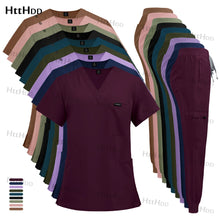 Mens Scrubs Uniform Work Gowns Woman Doctor Surgical Gown Wholesale Scrub Sets Beauty Salon Pharmacy Pet Store Uniforms Top Pant