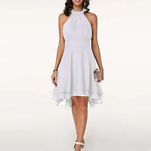 Robe élégante pour femme, robe midi d'été unie, taille haute, dos nu, sans manches, robe de soirée ajustée en mousseline superposée et courte pour femme