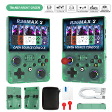 New R36 Max2 Retro Handheld Game Console Linux System 4.5 Inch IPS Screen 64G/128G Portable Pocket Player Built-in 18000+ Games