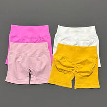 HISTELLO Sports Shorts 4.5" Women Yoga Shorts Seamless Low Waist Scrunch Bum Gym Leggings Workout Stretch Fitness Sports Shorts