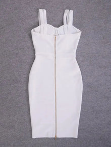 BEAUKEY Summer White Rhinestone Bandage Evening Dress Women Luxury Maxi Spaghetti Strap Red Club Celebrity Evening Party Vestido