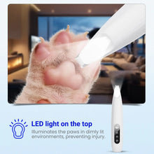 Portable Dog Paw Trimmer with Led Light Rechargeable Cordless Nail Grinder Shaver for Cats And Other Pets Nail Grooming Tools