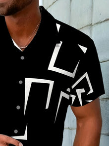 2026 Summer New Style Men's Short-Sleeved Shirt with 3D Patterned Print for Street Casual Fashion Comfortable and Stylish