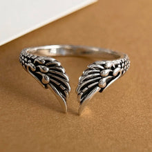 925 Sterling Silver Rings for Women Couple Minimalist Handmade Simple Retro Wing Ring Fine Jewelry Gift Prevent Allergy