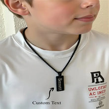 Gold - Plated Custom Boy Name Necklace with Engraved Rectangle Pendant, Perfect Birthday & Back - to - School Gift for Kids