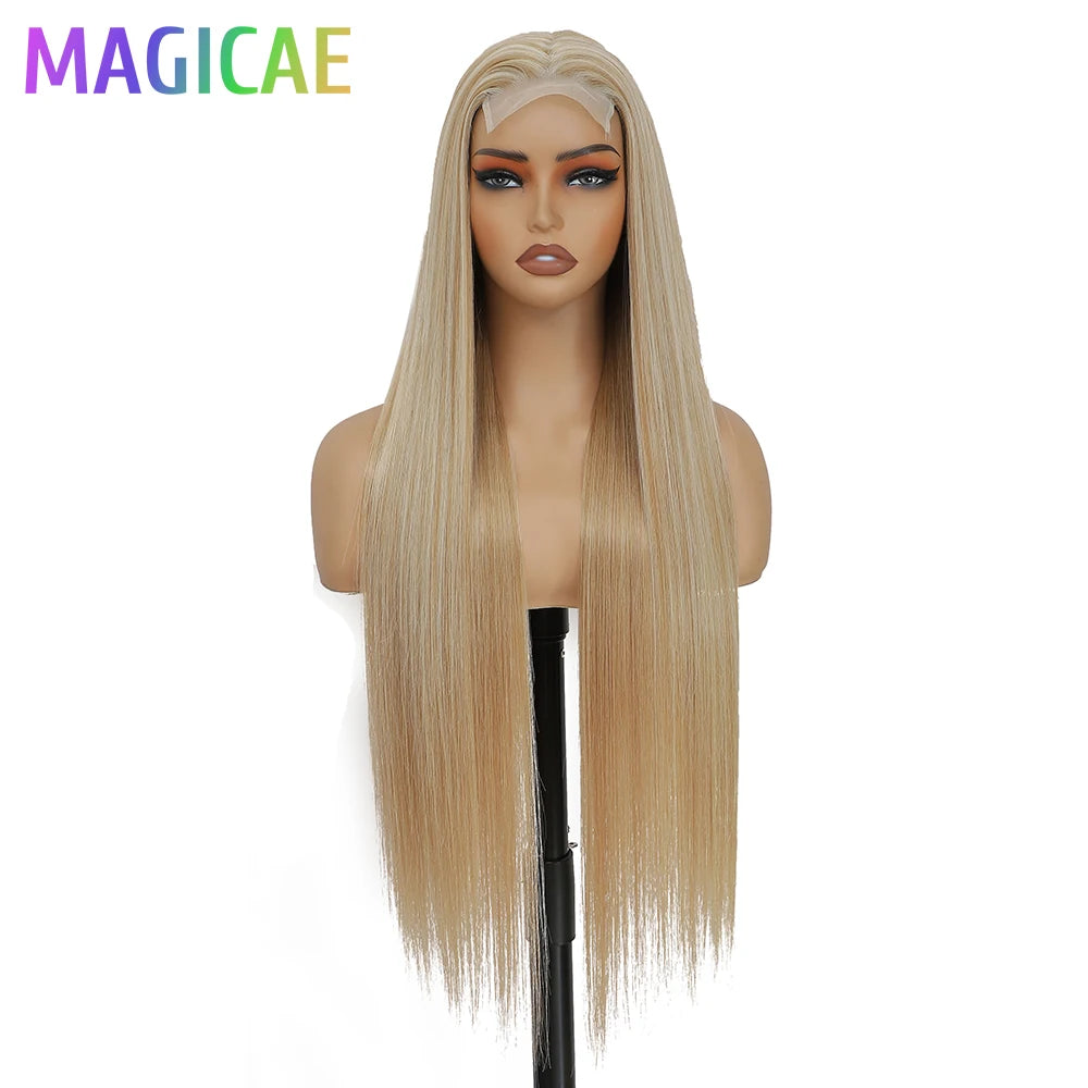 Magicae 36 Inch 4x4 Lace Front Wig Chestnut Brown Ombre
