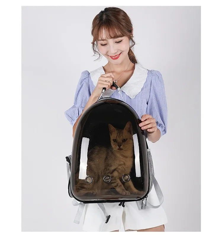 Pet carrying bag space  Space capsule dual-shoulder backpack  Breathable transparent backpack  Cat and dog transportation bag