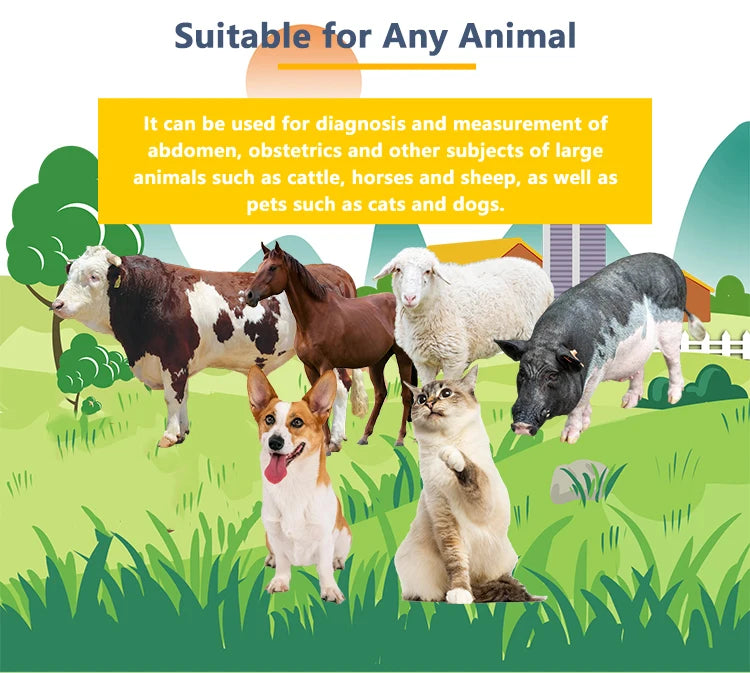 Portable Veterinary Ultrasound Scanner, Vet Pregnancy Check Handheld Ultra Machine, for Pig Sheep Cow Horse Dog Cat Use