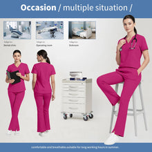 Niaahinn Pet Grooming Non-sticky Hair Workwear Surgical Uniform Medical Nurse Uniforms Women Scrubs Sets Pharmacist Work Clothes