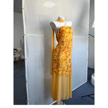 Vintage Floral Print Strapless Patchwork Dress Women Elegant Sleeveless Backless Ribbon Split Dresses Summer Female Party Robes