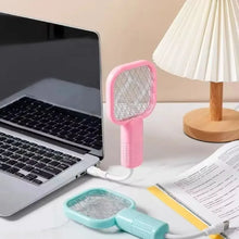 2-in-1 USB Mosquito Killer Lamp Electric Mosquito Swatter Purple Light Mosquito Trap Portable Insect Killer for Home Outdoor Cam