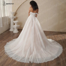 BEPEITHY Customized Strapless A Line Lace Wedding Dresses 2025 Spring Sleeveless Boho Champagne Ivory Bride Beach Bridal Gown