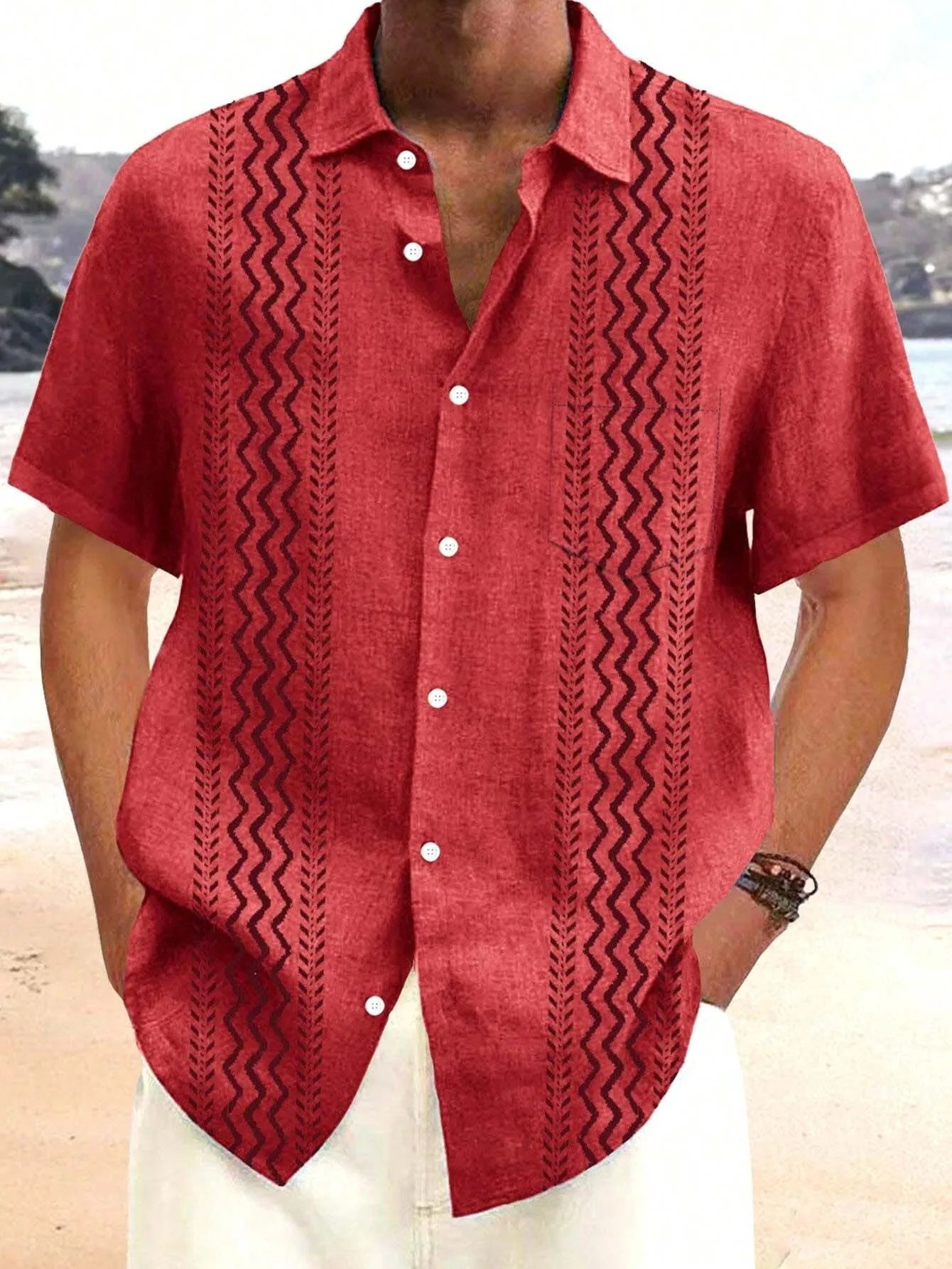The 2025 summer new men's short-sleeved shirt is a casual and fashionable 3D printed streetwear