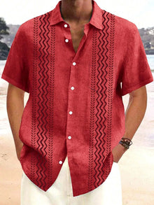 The 2025 summer new men's short-sleeved shirt is a casual and fashionable 3D printed streetwear