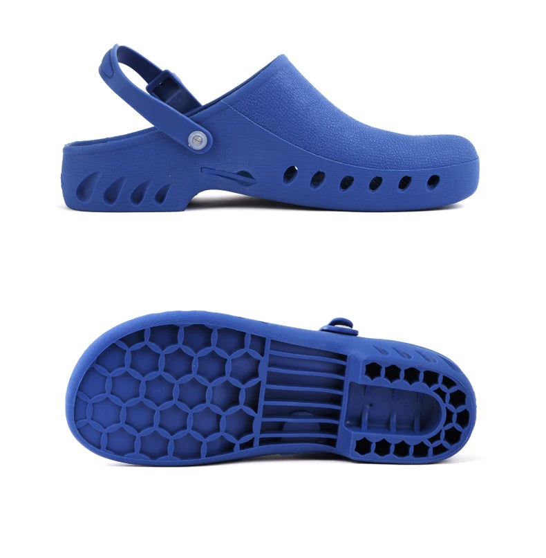 Medical Shoes Clogs with Chip Slot Hospital Foot Wear strap Unisex Wear-Resistant Non-slip High Temperature Disinfection Slipper