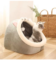 Lit pour chat à sommeil profond, lit pour animaux de compagnie en dessin animé, lit pour animaux de compagnie pliable, amovible et lavable, pour petit chien, tapis, sac, grotte, lit pour chats