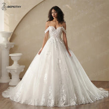 BEPEITHY Customized Sweetheart Long Sleeves Bride Wedding Dresses 2026 Women Princess Glitter Court Train Plus Size Bridal Gown