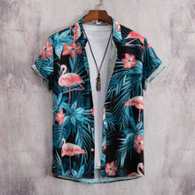 2025 Hawaiian Shirt Men Fashion Flower Geometric Printed Blouse Single-breasted Beach Short SleeveTops Men's Holiday Clothing
