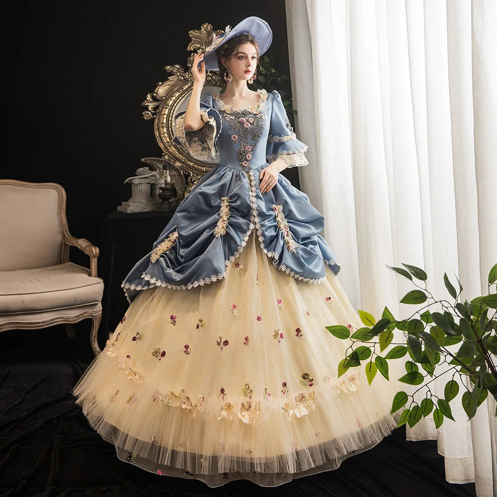 18th Century Women Marie Antoinette Dresses Long Victorian Rococo Gowns Historical Theater Clothing
