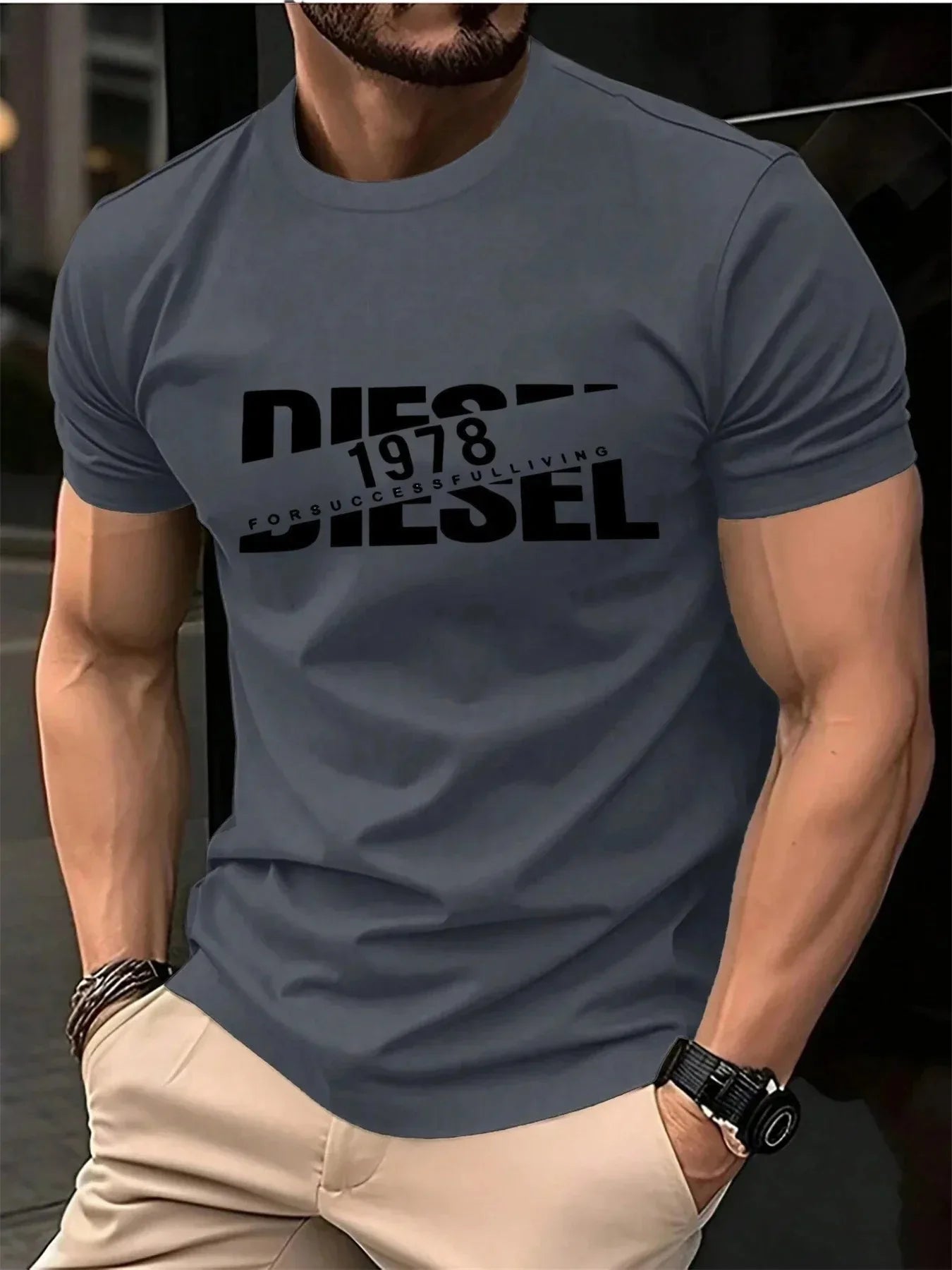 New Trend Polyester Short Sleeve Tee For Men And Women Black