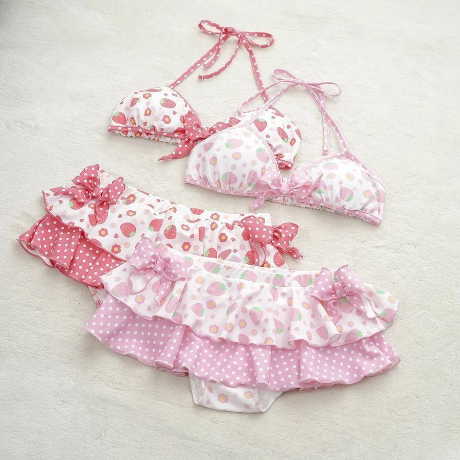 2026 Y2K Lace Up Vintage Bikini Set For Women Beachwear