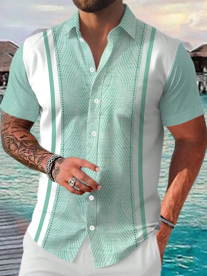 La nouvelle chemise à manches courtes pour homme de l'été 2025 est respirante, légère, décontractée et tendance avec une impression 3D