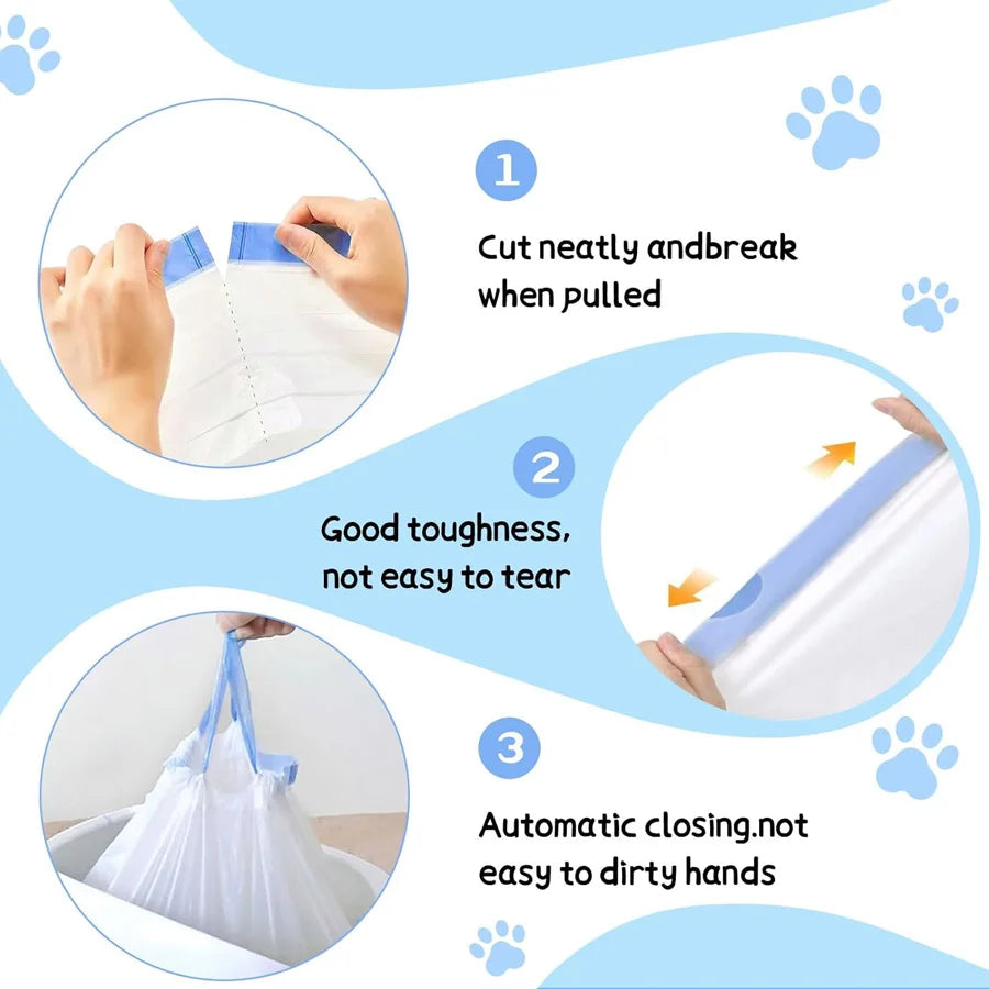 3/6Roll Thicken Pull Out Poop Bag Heavy Duty Cat Litter Box Garbage Bag For TONEPIE Ti Pro or Ti+ and Q-Clean Smart Litter Box