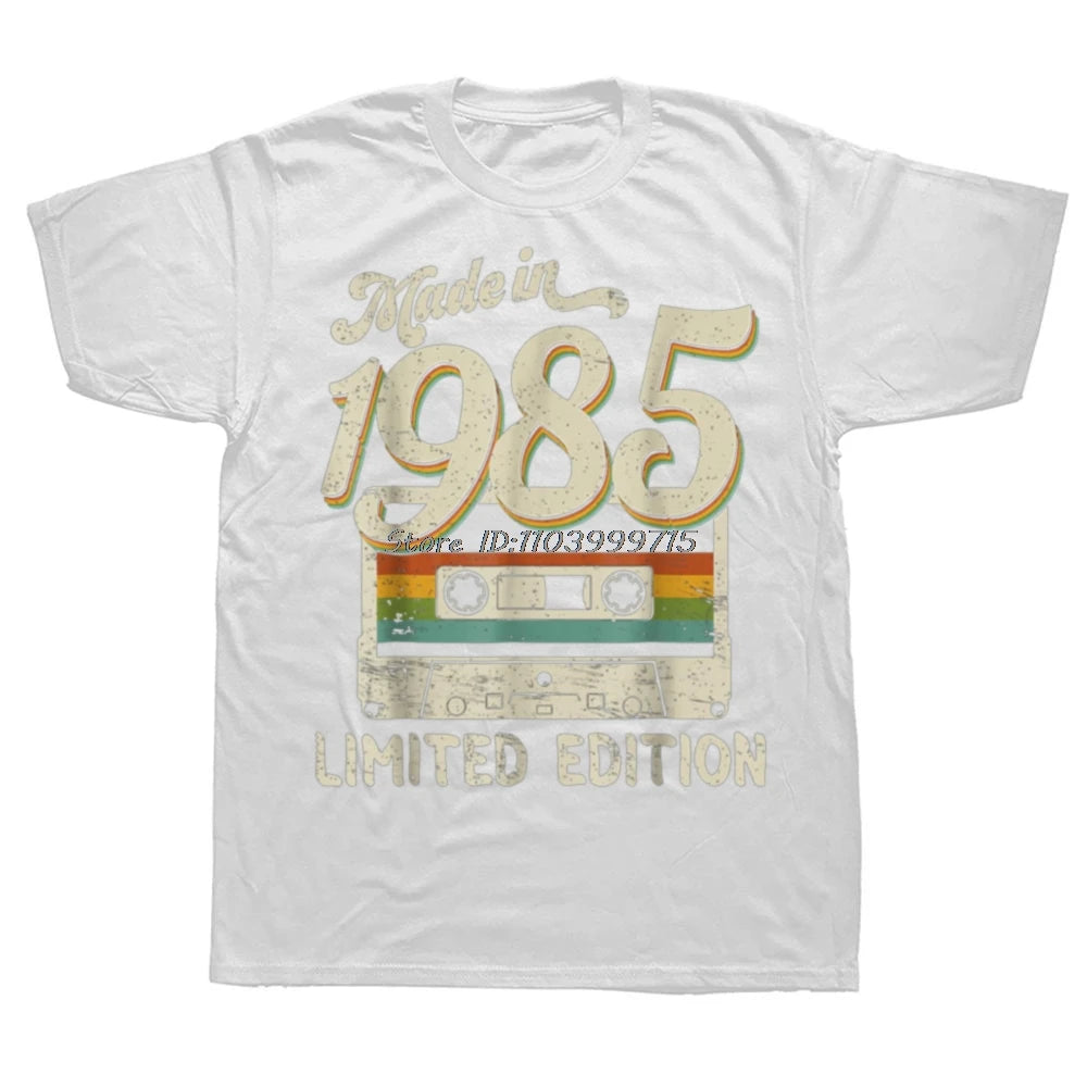 Funny Made In 1985 Limited Edition 39th Birthday Cassette Tape T Shirt Cotton Streetwear Short Sleeve Birthday Gifts T-shirt Men