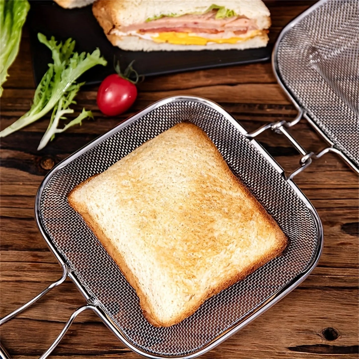 Stainless Steel Sandwich Toaster Grill Pan Sandwich Clip Bread Heating Oven Accessories Baking Tool Non Stick Cooking Grid