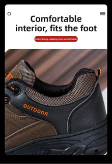Outdoor Climbing Shoes Men's Trendy Flat Work Shoes Casual Sports Style New Model Comfortable Warmth Synthetic Leather Upgraded
