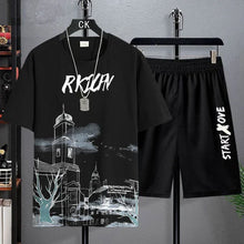 Summer Quick Drying Men's Sets Fashion tracksuits Casual Breathable Short Sleeve 3D Printed Sports T-shirt+Shorts Basketball Set