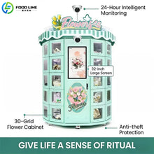 Customize Supplier Factory 30-grid Flower Cabinet Outdoor Fresh Floral Flower Bouquet Vending Machine with 32-inch Touch Screen