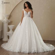 BEPEITHY Customized Strapless A Line Lace Wedding Dresses 2025 Spring Sleeveless Boho Champagne Ivory Bride Beach Bridal Gown