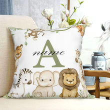Animal with Name Pillow Case Personalized Pillow Dust Cover Bedroom Kids Wild Party Decoration Pillowcase Birthday Children Gift