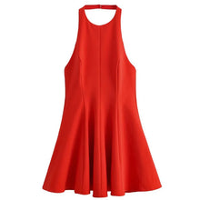 HXAO Halter Short Dress Womens Dresses Red Yellow Dress Woman Summer 2025 Ruffled Backless Sleeveless Vestidos Elegant Dress 066