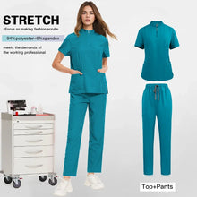 Surgical Uniforms Woman Man Scrub Set Medical Nurse Beauty Salon Workwear Clinical Scrubs Top + Pant Spa Doctor Nursing Tunic Su